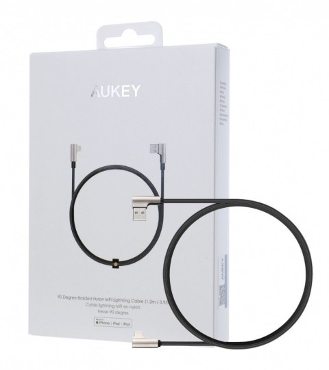 CB-BAL6 kabel 90° Lightning - USB-C 1,2m Apple USB-PD kątowy wtyki 90 stopni nylonowy oplot czarny CB-BAL6 kabel 90° Lightning - USB-C 1,2m Apple USB-PD kątowy wtyki 90 stopni nylonowy oplot czarny