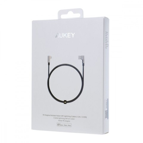 CB-BAL6 kabel 90° Lightning - USB-C 1,2m Apple USB-PD kątowy wtyki 90 stopni nylonowy oplot czarny CB-BAL6 kabel 90° Lightning - USB-C 1,2m Apple USB-PD kątowy wtyki 90 stopni nylonowy oplot czarny