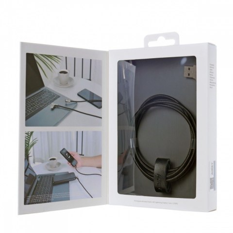 CB-BAL6 kabel 90° Lightning - USB-C 1,2m Apple USB-PD kątowy wtyki 90 stopni nylonowy oplot czarny CB-BAL6 kabel 90° Lightning - USB-C 1,2m Apple USB-PD kątowy wtyki 90 stopni nylonowy oplot czarny