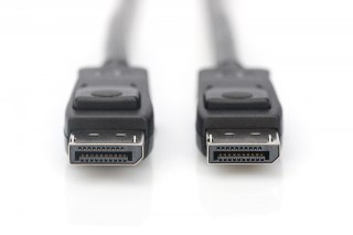 Kabel połączeniowy DisplayPort z zatrzaskami 8K 30Hz UHD Typ DP/DP M/M 1m Czarny
