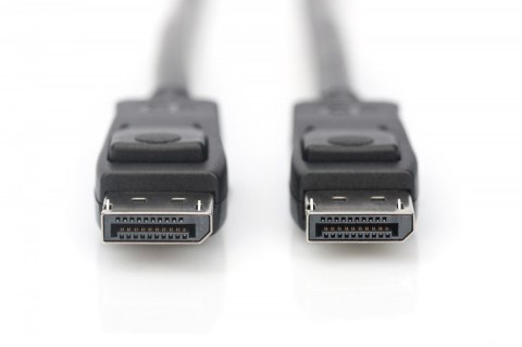Kabel połączeniowy DisplayPort z zatrzaskami 8K 30Hz UHD Typ DP/DP M/M 1m Czarny Kabel połączeniowy DisplayPort z zatrzaskami 8K 30Hz UHD Typ DP/DP M/M 1m Czarny