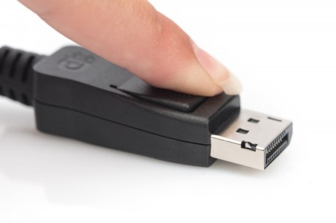 Kabel połączeniowy DisplayPort z zatrzaskami 8K 30Hz UHD Typ DP/DP M/M 1m Czarny Kabel połączeniowy DisplayPort z zatrzaskami 8K 30Hz UHD Typ DP/DP M/M 1m Czarny