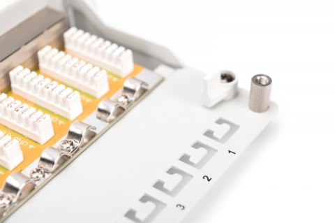 Patch panel 10 cali 12-portów RJ-45 Kat.6 ekranowany 1U kompletny LSA, wspornik kablowy, szary Patch panel 10 cali 12-portów RJ-45 Kat.6 ekranowany 1U kompletny LSA, wspornik kablowy, szary