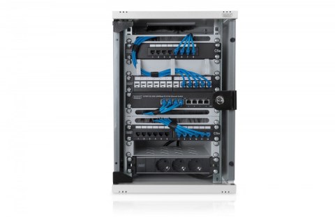 Szafa wisząca jednosekcyjna 10 cali 9U 464x312x300mm, drzwi szklane Szafa wisząca jednosekcyjna 10 cali 9U 464x312x300mm, drzwi szklane