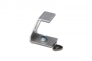 Adapter DIN na jeden moduł typu Keystone (1xKeystone) montaż pod kątem 45° metalowy