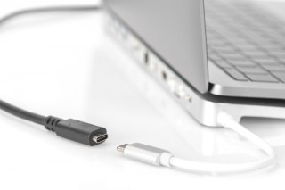 Kabel przedłużający USB 3.1 Gen.2 SuperSpeed+ 10Gbps Typ USB C/USB C M/Ż, PD 0,7m Czarny