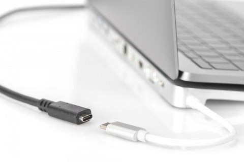 Kabel przedłużający USB 3.1 Gen.2 SuperSpeed+ 10Gbps Typ USB C/USB C M/Ż, PD 0,7m Czarny