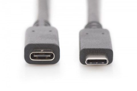 Kabel przedłużający USB 3.1 Gen.2 SuperSpeed+ 10Gbps Typ USB C/USB C M/Ż, PD 0,7m Czarny