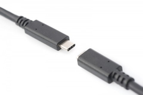 Kabel przedłużający USB 3.1 Gen.2 SuperSpeed+ 10Gbps Typ USB C/USB C M/Ż, PD 0,7m Czarny