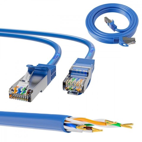 Kabel sieciowy LAN Patchcord CAT.6A S/FTP 5m 10G foliowana skręcona para, miedziany Kabel sieciowy LAN Patchcord CAT.6A S/FTP 5m 10G foliowana skręcona para, miedziany