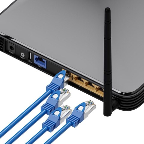Kabel sieciowy LAN Patchcord CAT.6A S/FTP 5m 10G foliowana skręcona para, miedziany Kabel sieciowy LAN Patchcord CAT.6A S/FTP 5m 10G foliowana skręcona para, miedziany