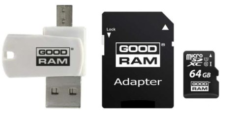 Karta microSDHC 64GB CL10 + adapter + czytnik Karta microSDHC 64GB CL10 + adapter + czytnik