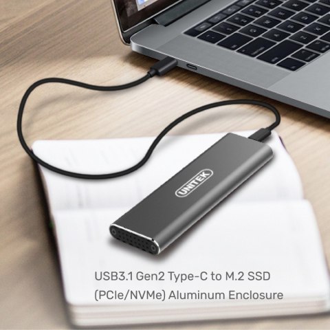 Obudowa USB3.1 Gen2 Typ-C - M.2 SSD PCIe/NVMe; S1201A Obudowa USB3.1 Gen2 Typ-C - M.2 SSD PCIe/NVMe; S1201A