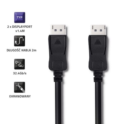 Kabel DisplayPort v1.4 Męski - DisplayPort v1.4 Męski 2m