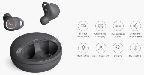 EP-T10 True Wireless TWS słuchawki bezprzewodowe Bluetooth 5 | wodoodporne IPX5 | dotykowe | 28h pracy | 10mm przetwornik | łado EP-T10 True Wireless TWS słuchawki bezprzewodowe Bluetooth 5 | wodoodporne IPX5 | dotykowe | 28h pracy | 10mm przetwornik | łado