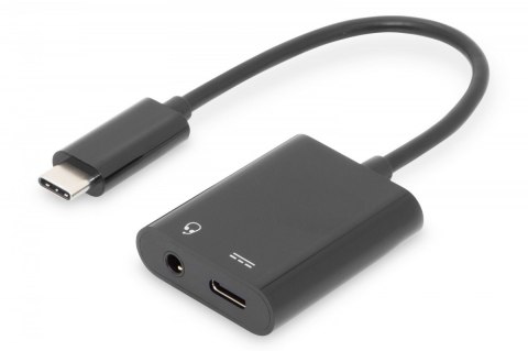 Kabel rozdzielacz USB 3.1 Typ C Gen.2 SuperSpeed+ 10Gbps Mini Jack 3.5mm + Typ USB C 20cm Czarny