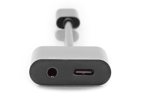 Kabel rozdzielacz USB 3.1 Typ C Gen.2 SuperSpeed+ 10Gbps Mini Jack 3.5mm + Typ USB C 20cm Czarny