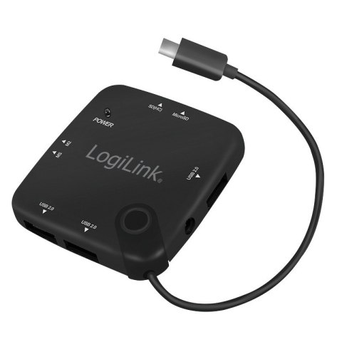 Hub USB 2.0, 3 porty, z czytnikiem kart, OTG, Micro-USB, Android Hub USB 2.0, 3 porty, z czytnikiem kart, OTG, Micro-USB, Android