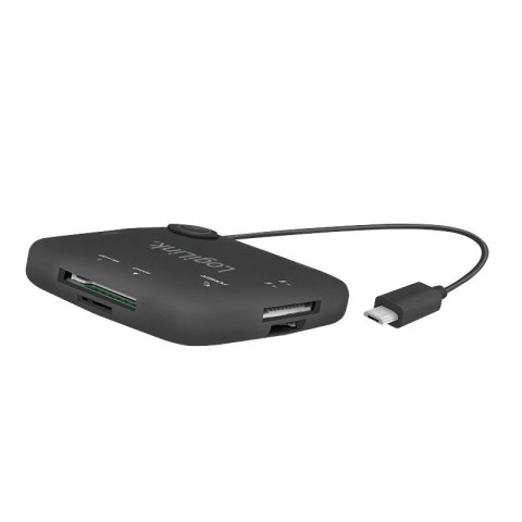 Hub USB 2.0, 3 porty, z czytnikiem kart, OTG, Micro-USB, Android Hub USB 2.0, 3 porty, z czytnikiem kart, OTG, Micro-USB, Android