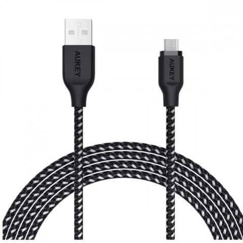 CB-AM1 kabel micro USB - USB-A 1,2m Quick Charge nylonowy oplot czarno-biały CB-AM1 kabel micro USB - USB-A 1,2m Quick Charge nylonowy oplot czarno-biały