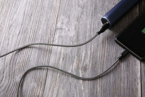 CB-AM1 kabel micro USB - USB-A 1,2m Quick Charge nylonowy oplot czarno-biały CB-AM1 kabel micro USB - USB-A 1,2m Quick Charge nylonowy oplot czarno-biały