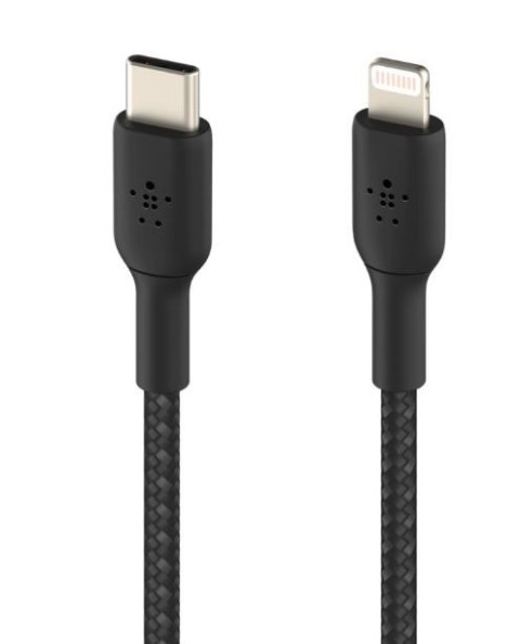Kabel Braided USB-C Lightning 1m czarny Kabel Braided USB-C Lightning 1m czarny