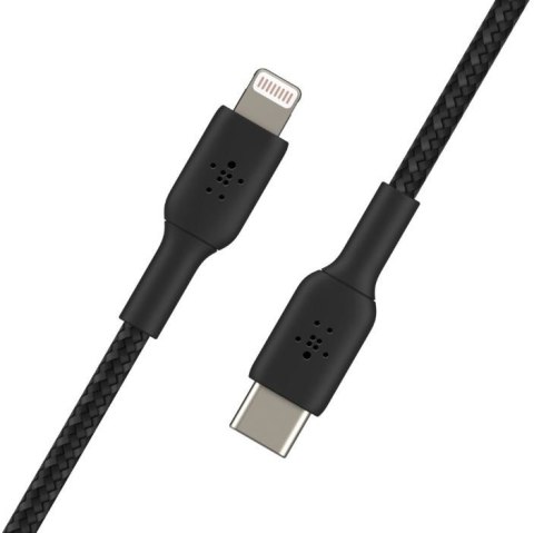 Kabel Braided USB-C Lightning 1m czarny Kabel Braided USB-C Lightning 1m czarny
