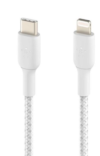 Kabel Braided USB-C Lightning 2m biały