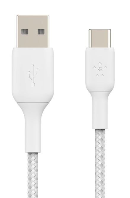 Kabel Braided USB-C USB-A 3m biały Kabel Braided USB-C USB-A 3m biały