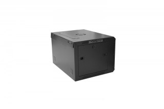 Szafa wisząca jednosekcyjna 19 cali 6U 368/600/450mm drzwi szklane Czarna
