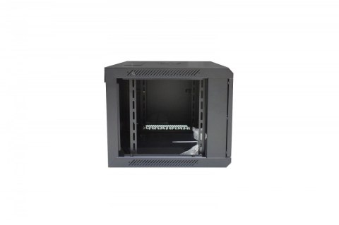 Szafa wisząca jednosekcyjna 19 cali 6U 368/600/450mm drzwi szklane Czarna Szafa wisząca jednosekcyjna 19 cali 6U 368/600/450mm drzwi szklane Czarna