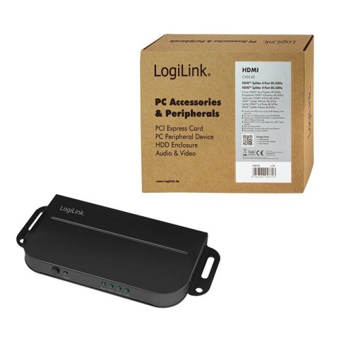 Splitter 1 do 4x HDMI 2.0b 4K, z uchwytem montażowym Splitter 1 do 4x HDMI 2.0b 4K, z uchwytem montażowym