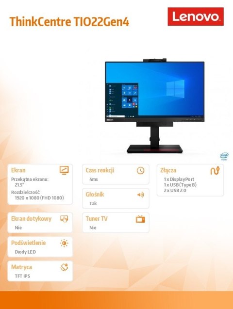 Monitor 21.5 ThinkCentre Tiny-in-One 22Gen4 WLED 11GSPAT1EU Monitor 21.5 ThinkCentre Tiny-in-One 22Gen4 WLED 11GSPAT1EU