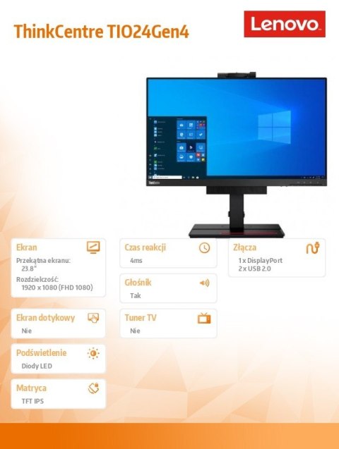 Monitor 23.8 ThinkCentre Tiny-in-One 24Gen4 WLED 11GEPAT1EU Monitor 23.8 ThinkCentre Tiny-in-One 24Gen4 WLED 11GEPAT1EU