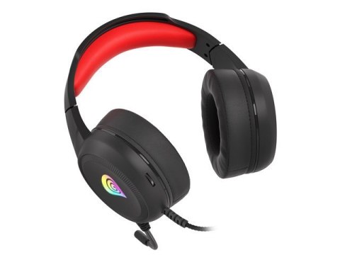 Słuchawki dla graczy Genesis Neon 200 z mikrofonem podświetlenie RGB Czarno-czerwone Słuchawki dla graczy Genesis Neon 200 z mikrofonem podświetlenie RGB Czarno-czerwone