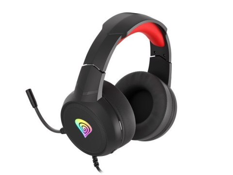 Słuchawki dla graczy Genesis Neon 200 z mikrofonem podświetlenie RGB Czarno-czerwone Słuchawki dla graczy Genesis Neon 200 z mikrofonem podświetlenie RGB Czarno-czerwone