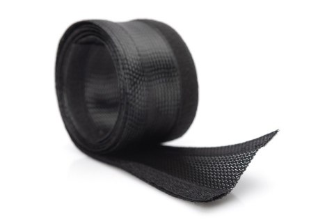 Maskownica taśmowa do okablowania na rzepy elastyczna regulowana 2m czarna Maskownica taśmowa do okablowania na rzepy elastyczna regulowana 2m czarna