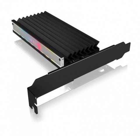 Karta PCIe z gniazdem M.2 M-Key dla jednego dysku SSD M.2 NVMe, podświetlenie ARGB IB-PCI224M2-RGB Karta PCIe z gniazdem M.2 M-Key dla jednego dysku SSD M.2 NVMe, podświetlenie ARGB IB-PCI224M2-RGB