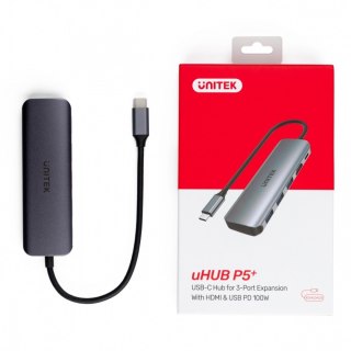 HUB USB-C; 3x USB 3.1 ;PD 100W; HDMI; H1107E