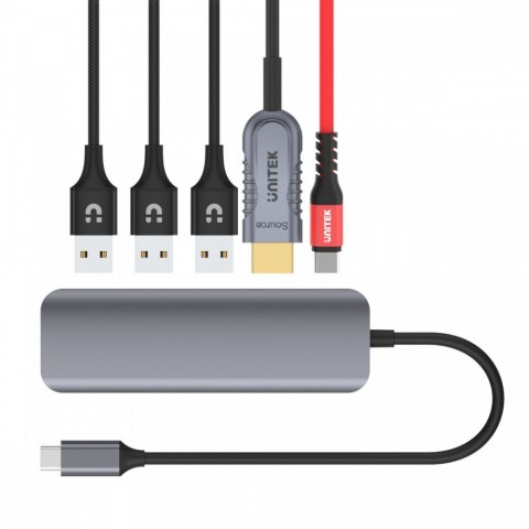 HUB USB-C; 3x USB 3.1 ;PD 100W; HDMI; H1107E