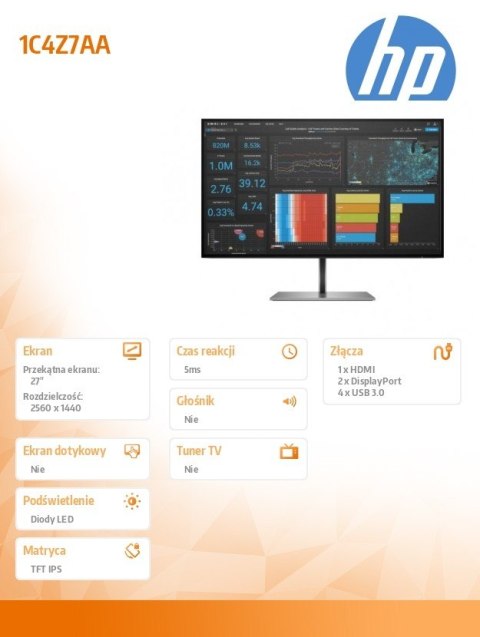 Monitor Z27q G3 QHD 1C4Z7AA Monitor Z27q G3 QHD 1C4Z7AA
