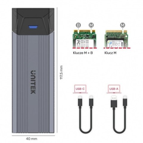 Obudowa USB3.1 Gen2 - M.2,NVME/SATA; S1204B Obudowa USB3.1 Gen2 - M.2,NVME/SATA; S1204B