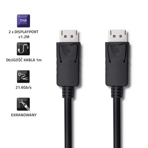 Kabel DisplayPort v1.2 męski | DisplayPort v1.2 męski | 4K | 2m Kabel DisplayPort v1.2 męski | DisplayPort v1.2 męski | 4K | 2m