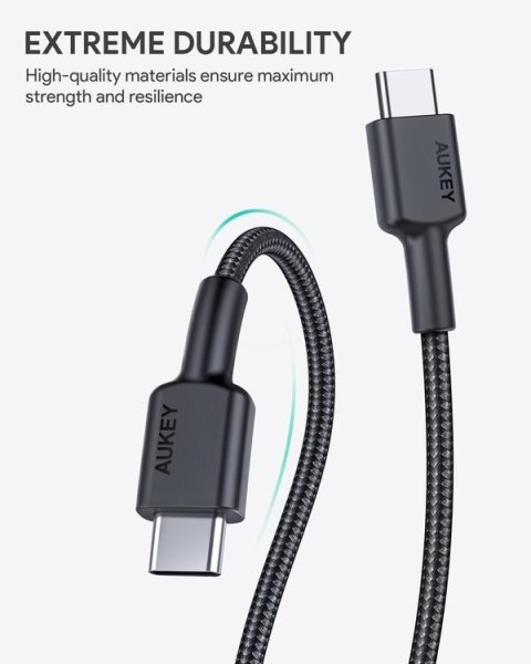 CB-CC1 OEM kabel USB-C - USB-C 1m 60W PD 3A 20V nylonowy oplot czarny CB-CC1 OEM kabel USB-C - USB-C 1m 60W PD 3A 20V nylonowy oplot czarny