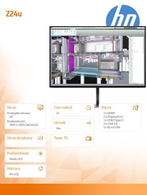 Monitor Z24u G3 WUXGA USB-C display 1C4Z6AA Monitor Z24u G3 WUXGA USB-C display 1C4Z6AA