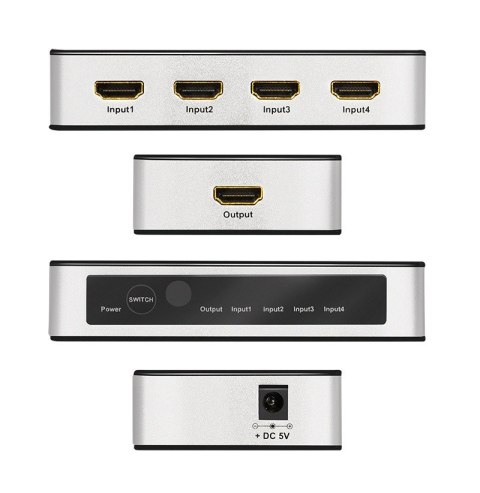 Switch 4x1 HDMI, 4K 60Hz, z pilotem Switch 4x1 HDMI, 4K 60Hz, z pilotem