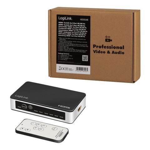 Switch 5x1 HDMI, 4K 60Hz, z pilotem Switch 5x1 HDMI, 4K 60Hz, z pilotem