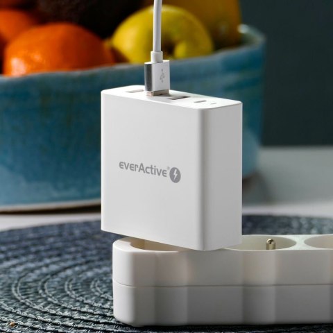 Ładowarka sieciowa 3xUSB, USB-C PD 60,5W, szybkie ładowanie Ładowarka sieciowa 3xUSB, USB-C PD 60,5W, szybkie ładowanie