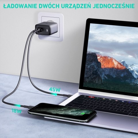 PA-B4 Omnia GaN ładowarka sieciowa 2xUSB C Power Delivery 3.0 65W 6A PA-B4 Omnia GaN ładowarka sieciowa 2xUSB C Power Delivery 3.0 65W 6A