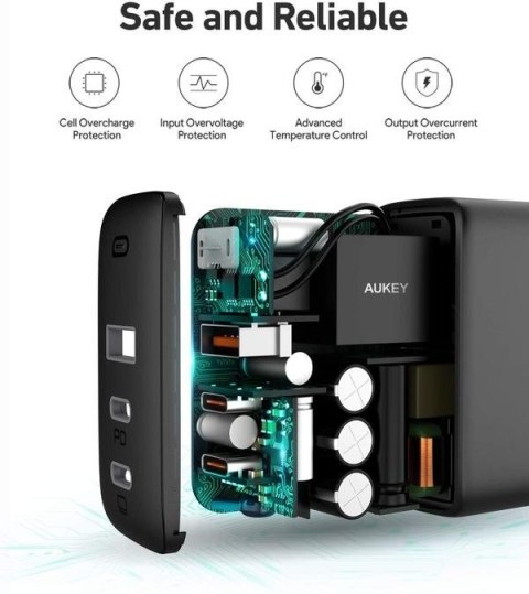 PA-B6S Black Omnia Mix GaN ładowarka sieciowa 3xUSB (2xUSB C+1xUSB A) 90W PA-B6S Black Omnia Mix GaN ładowarka sieciowa 3xUSB (2xUSB C+1xUSB A) 90W